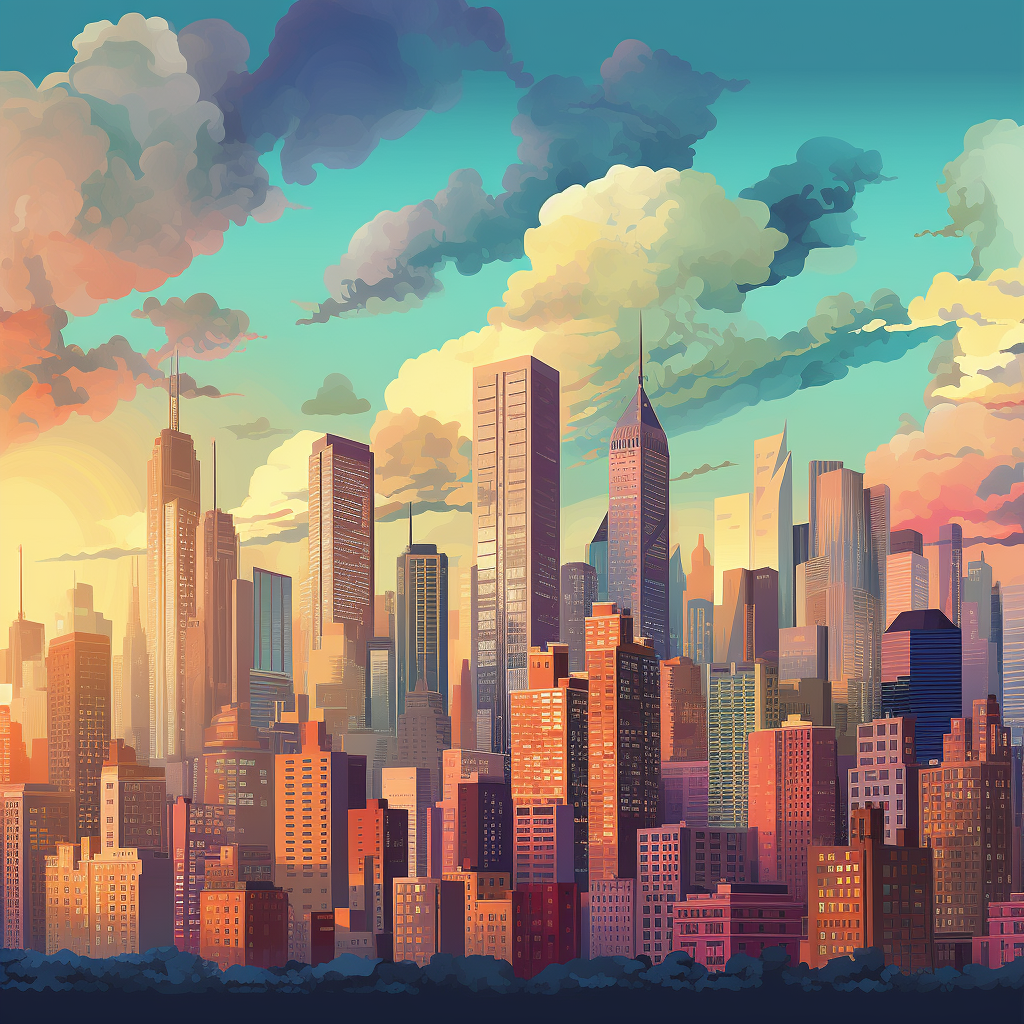 Stunning city skyline with buildings