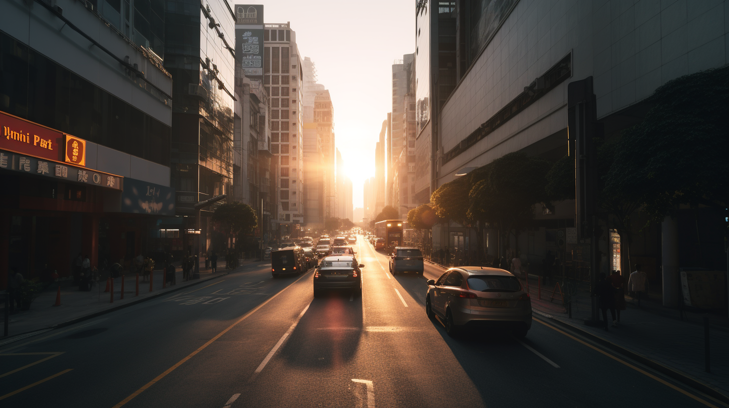 Cityscape at Sunset Image