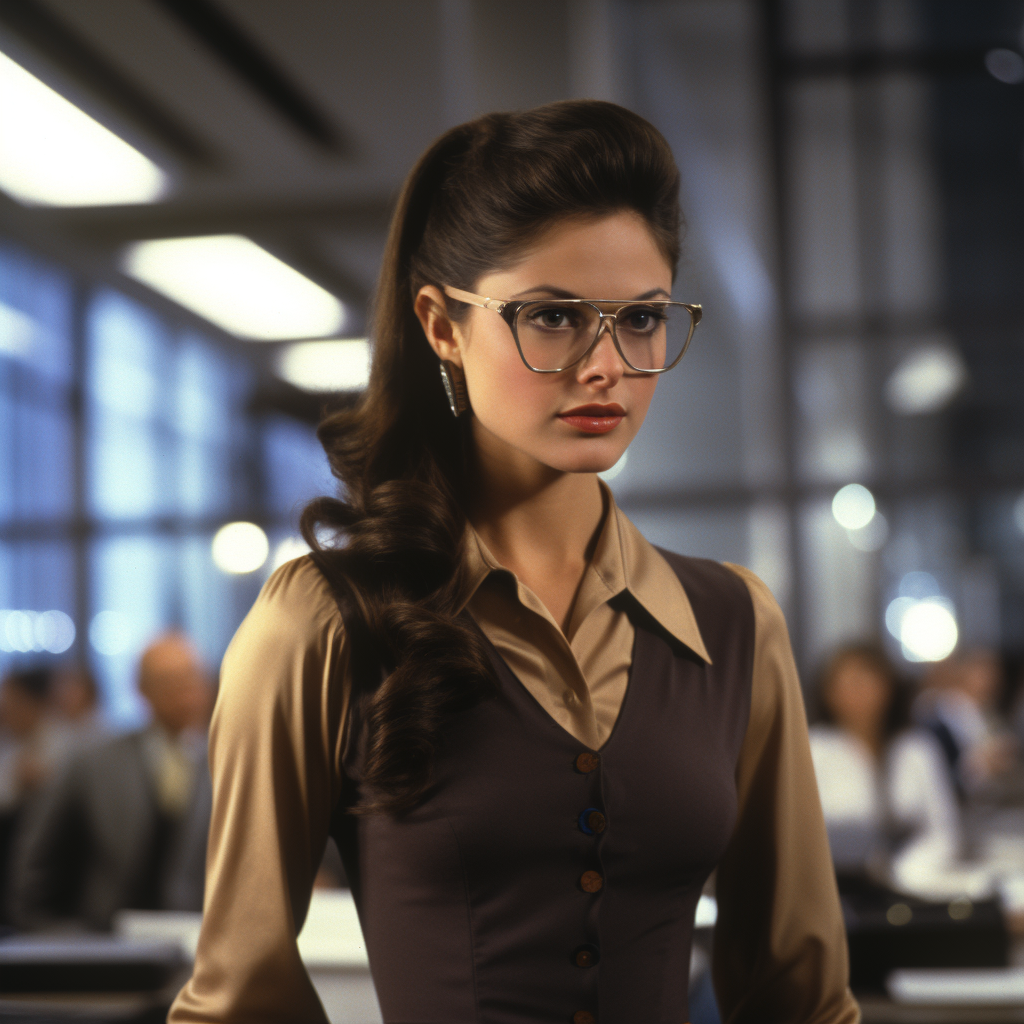 Claire Kent with glasses walking in Daily Planet