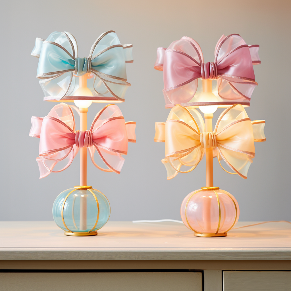 Cute lamp with pastel bulbs