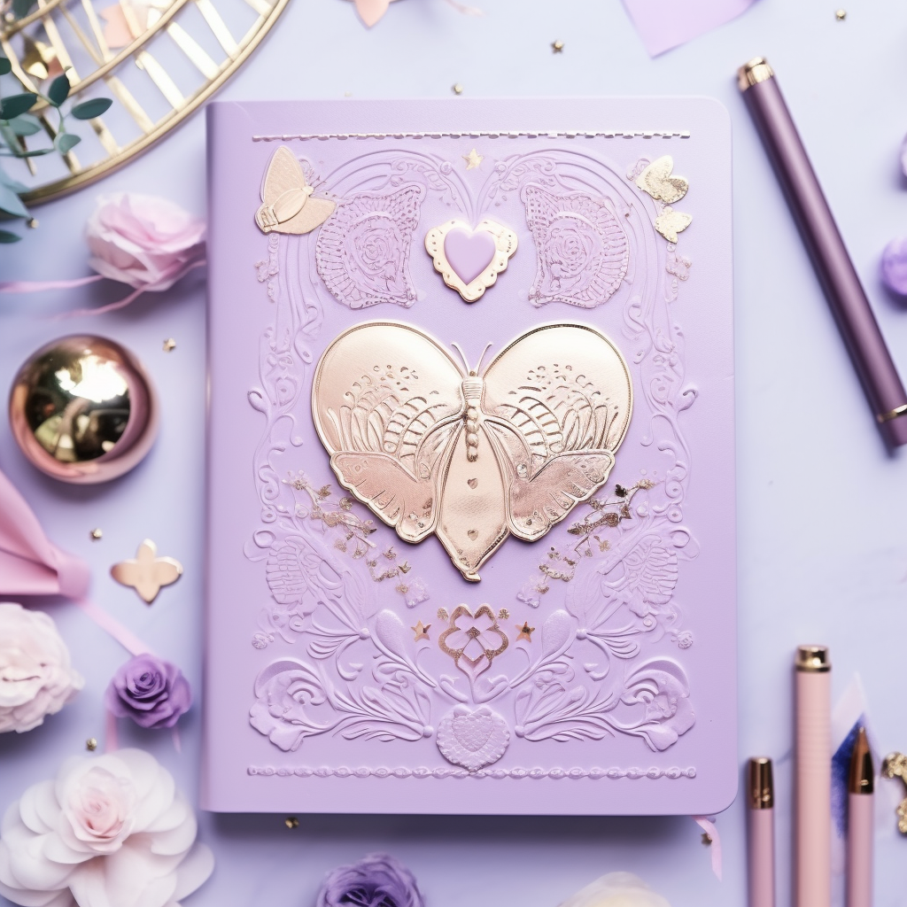 Claire's Cute Notebook with Embossed Sugarplum Illustrations