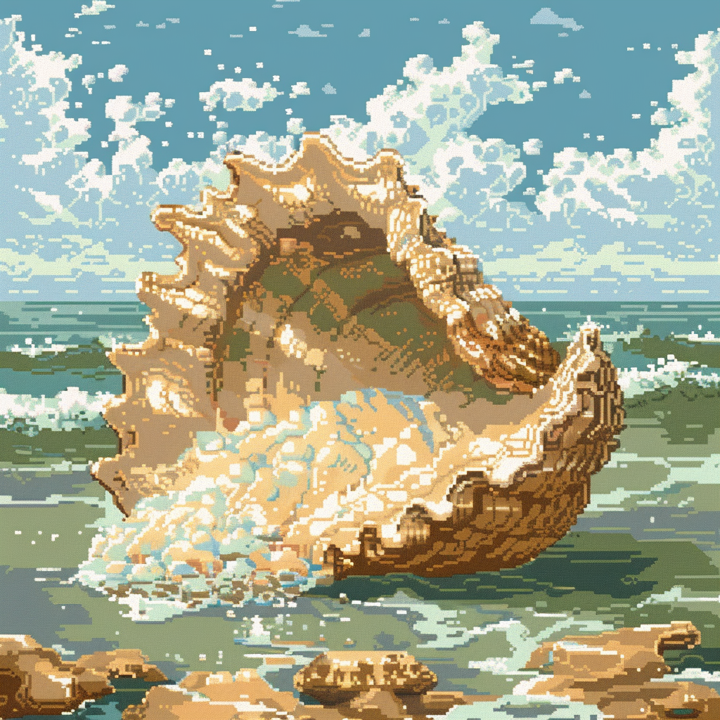 Pixel art clam design