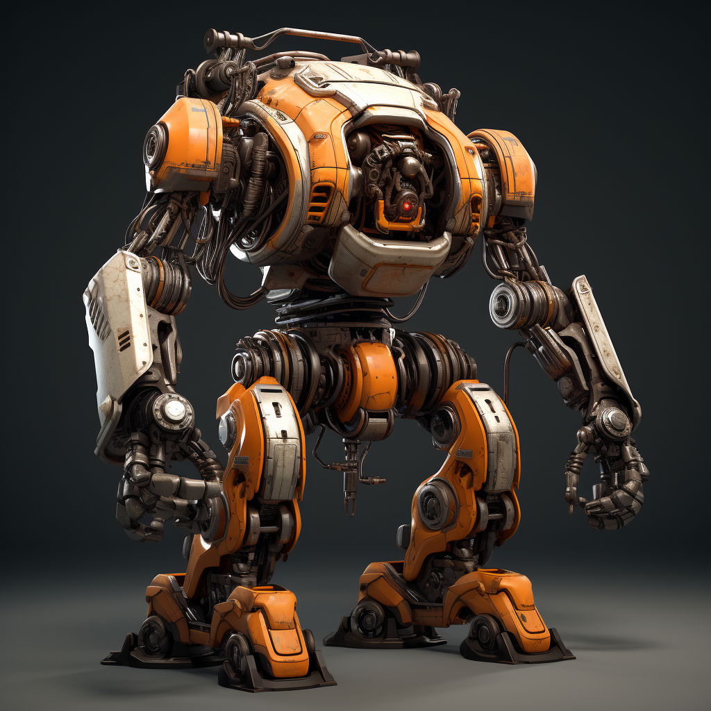 3D mech from Clash of Hams fighting in the dark