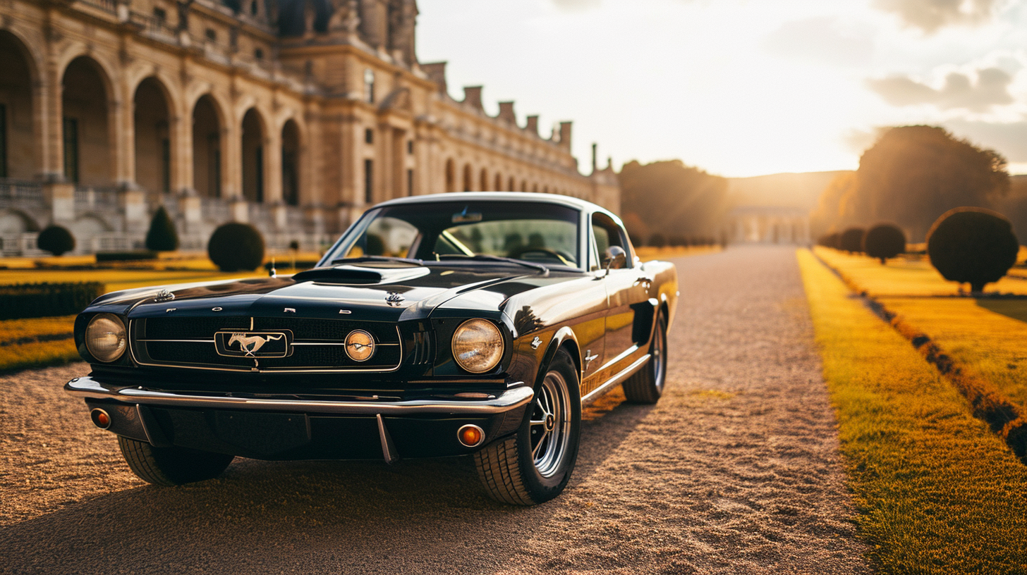 Classic Ford Mustang at Château de Versailles