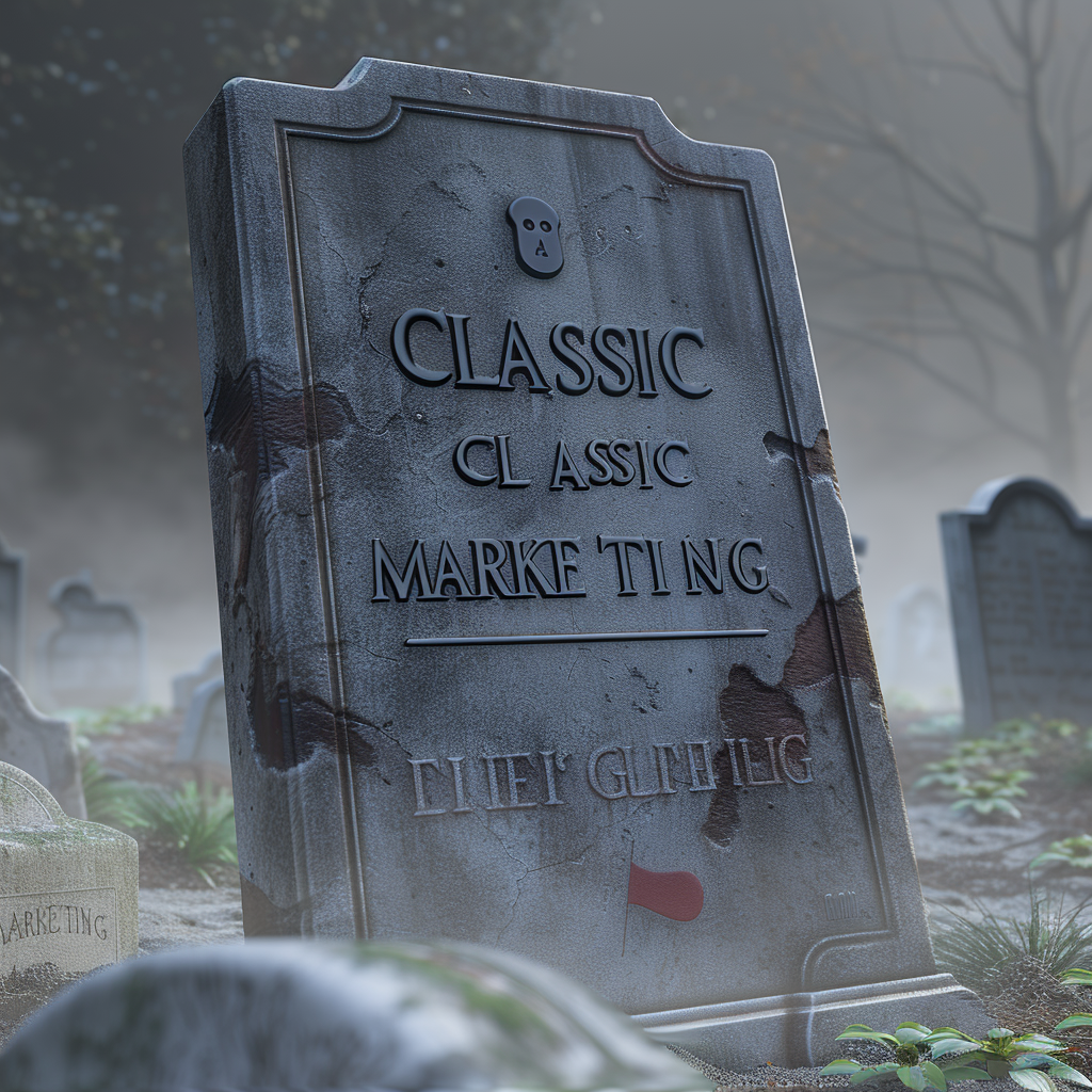 Graveyard with Classic Marketing Social Media Gravestone