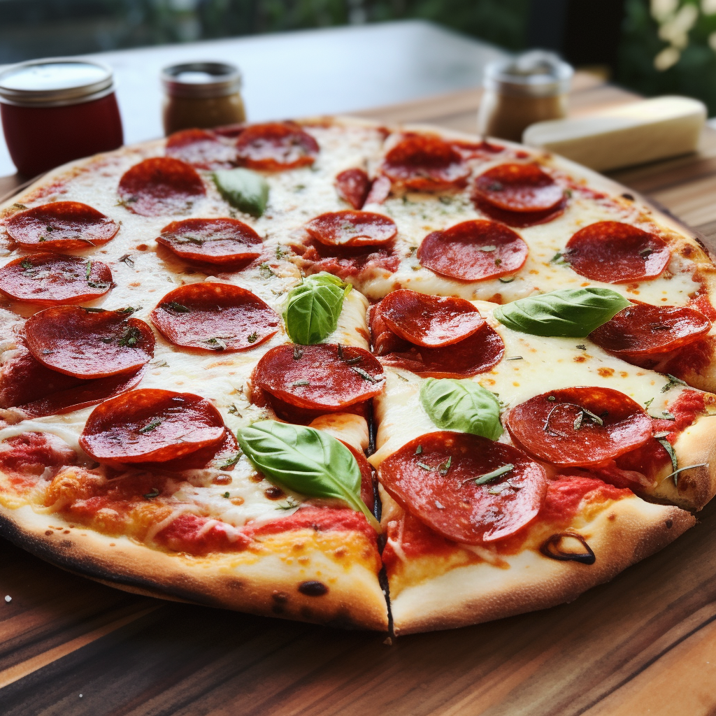 Pepperoni pizza on a plate