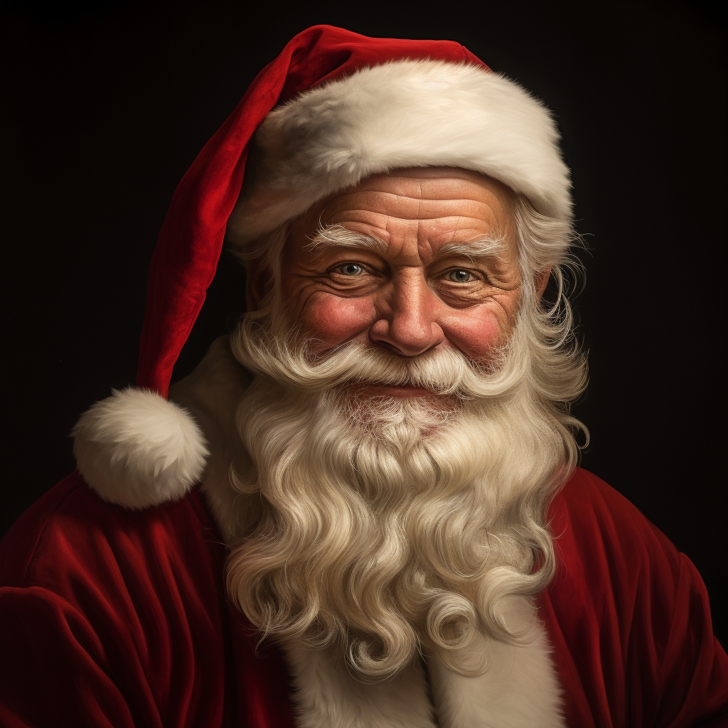 Classic Santa Claus posing for photo