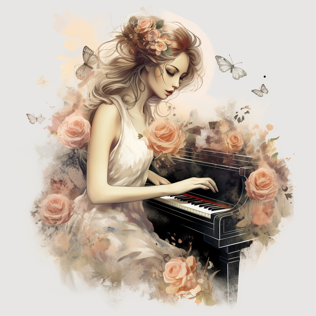 Beautiful classical music piano romantism motif