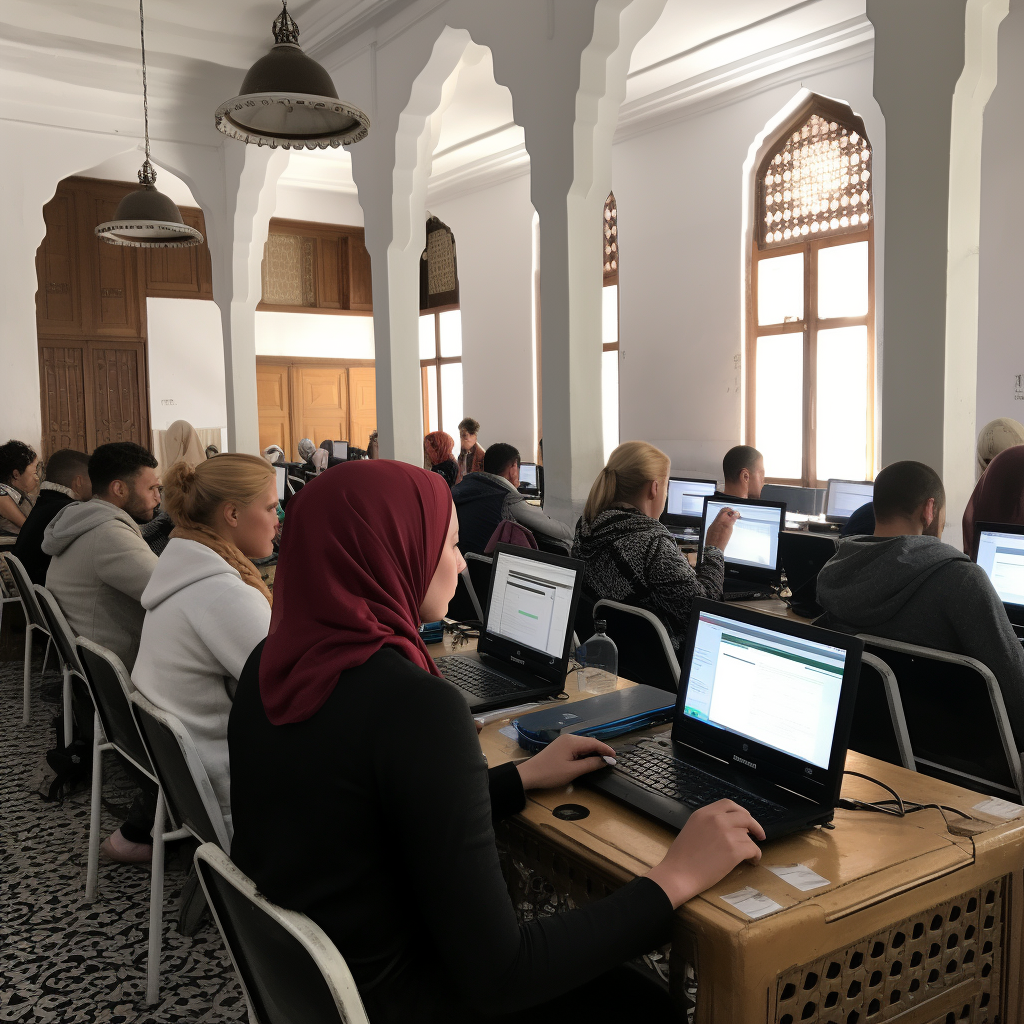 Classroom training on technology in Fes, Morocco