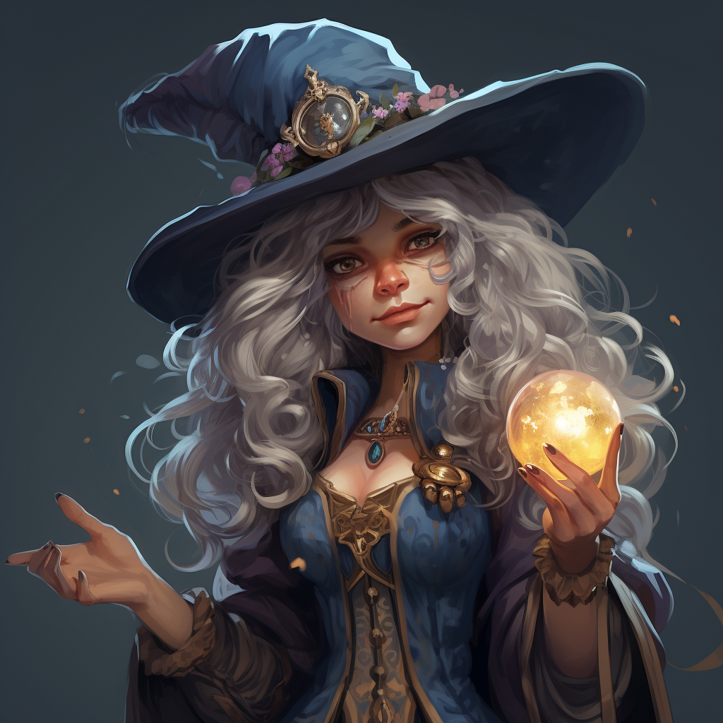 Stunning gnome wizard lady in DND style