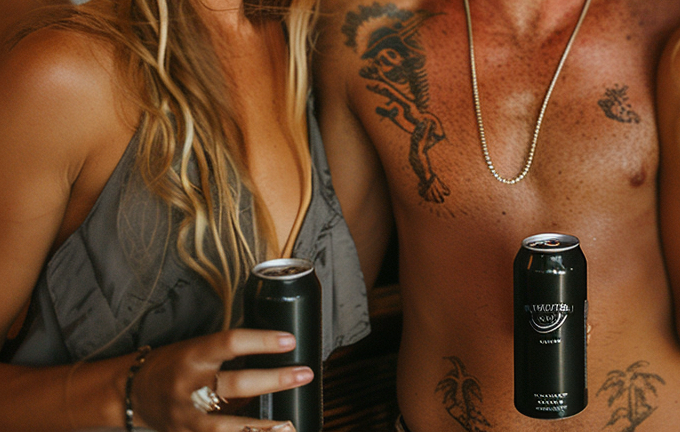 Classy Couples Laughing with Black Cans