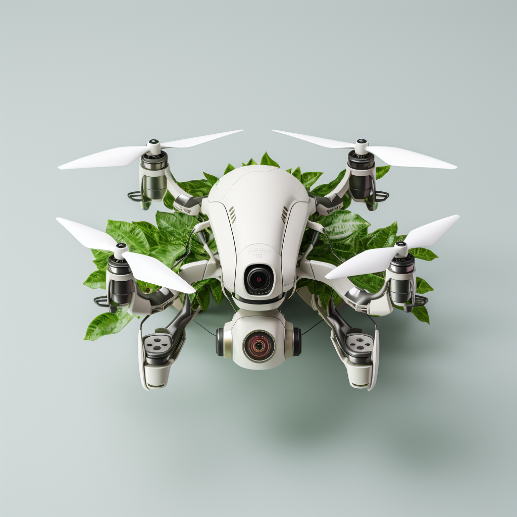 Green leaf drone logo with cloudberry