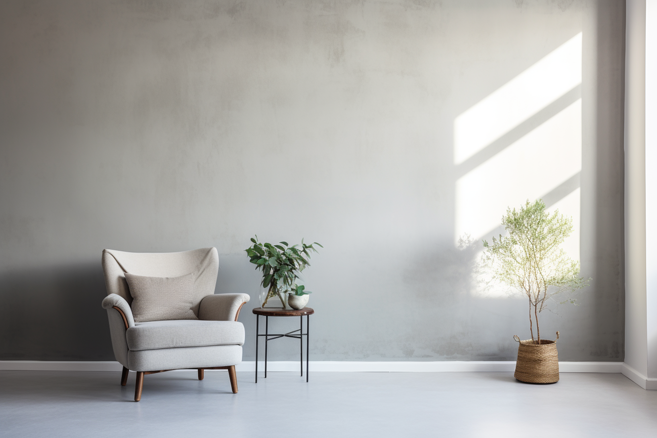 Light grey painted wall in livingroom