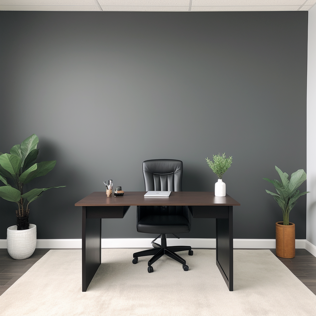 Clean professional office with logo