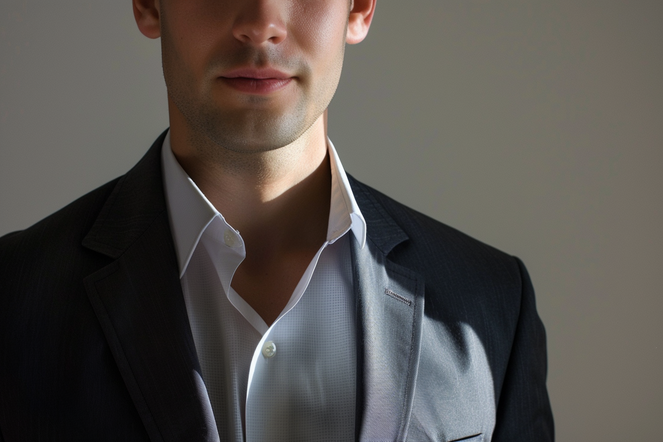 Clean shaven man in business jacket