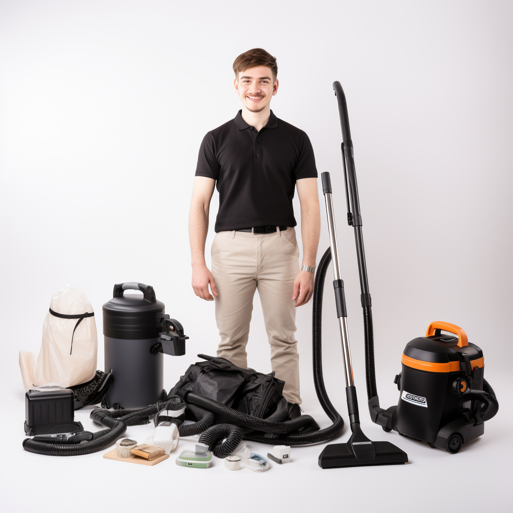 Man from Cleaning Company with Tools