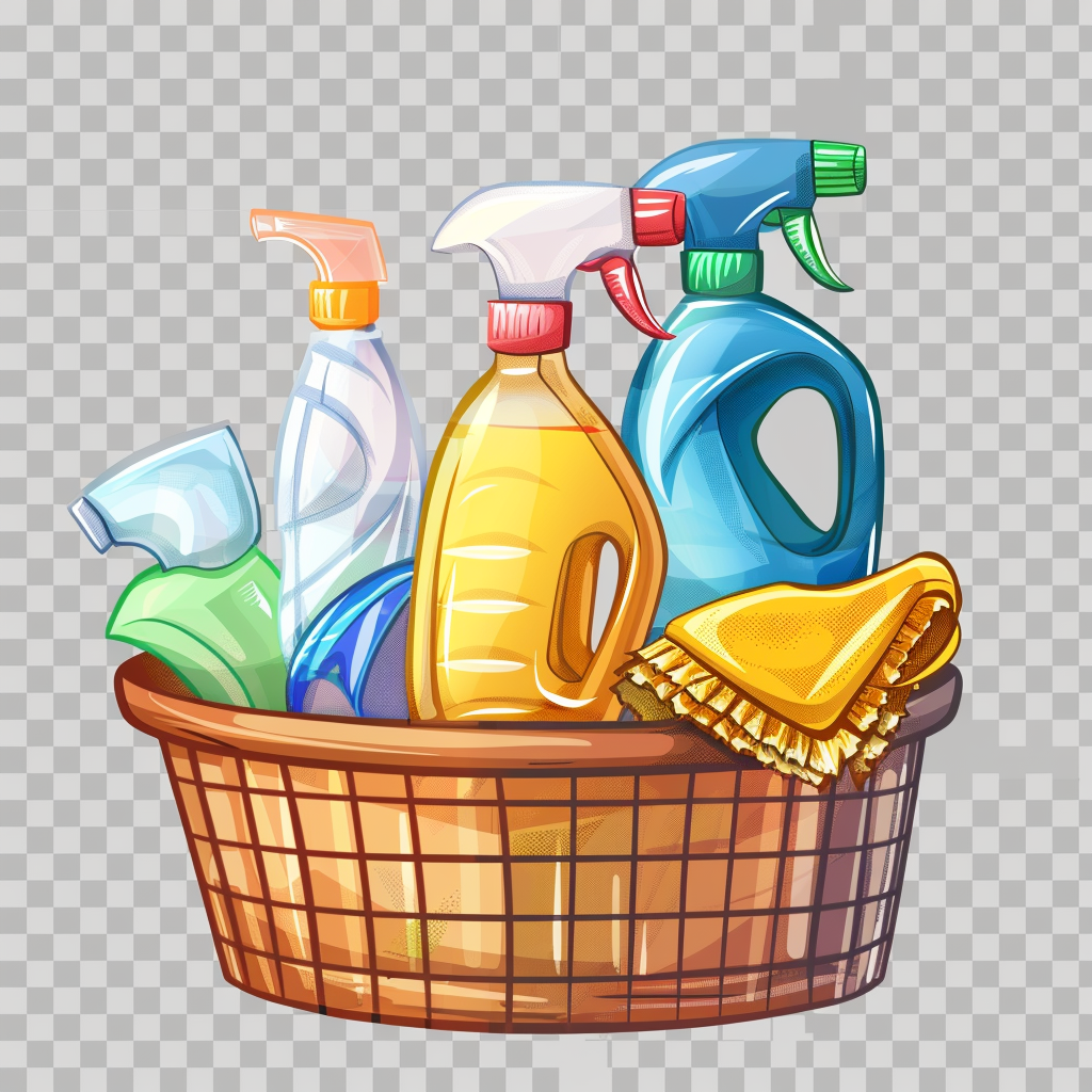 Basket of Cleaning Products