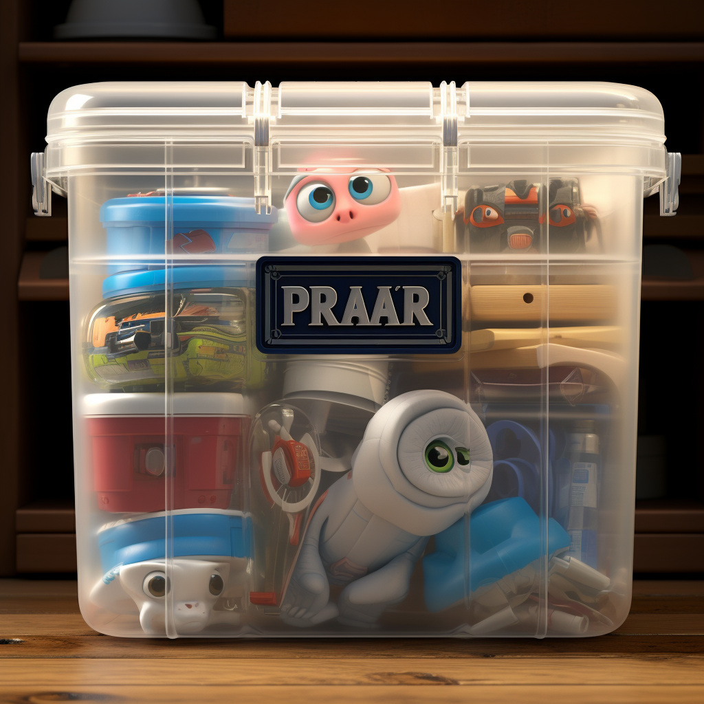 Pixar-themed Clear Plastic Storage Container