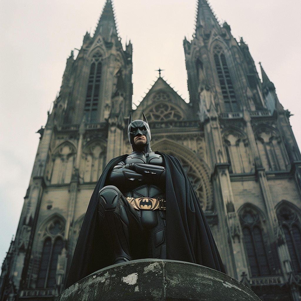 Batman on Clermont-Ferrand Cathedral