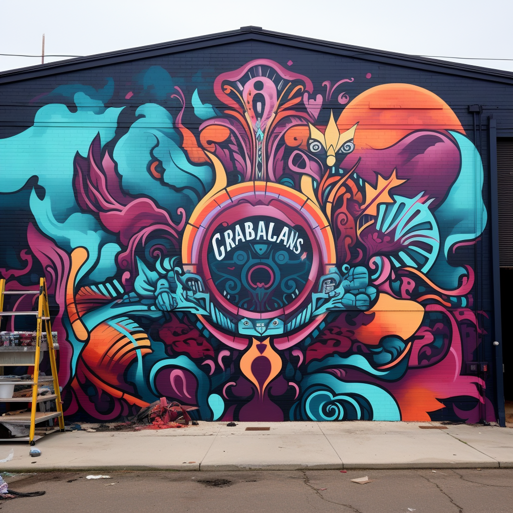 Cleveland music mural in Guardians colors