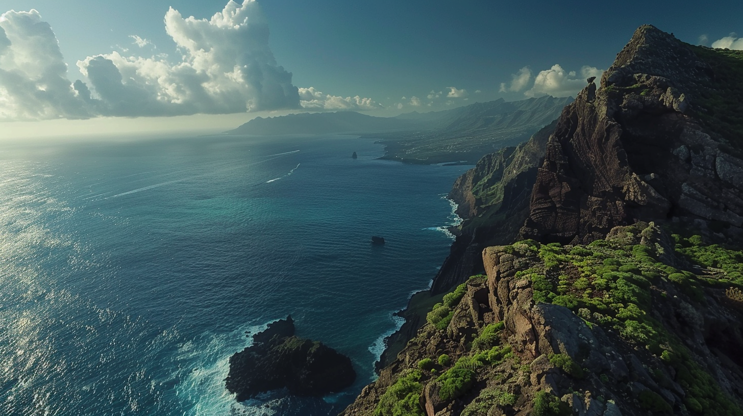 Stunning cliff sea island view