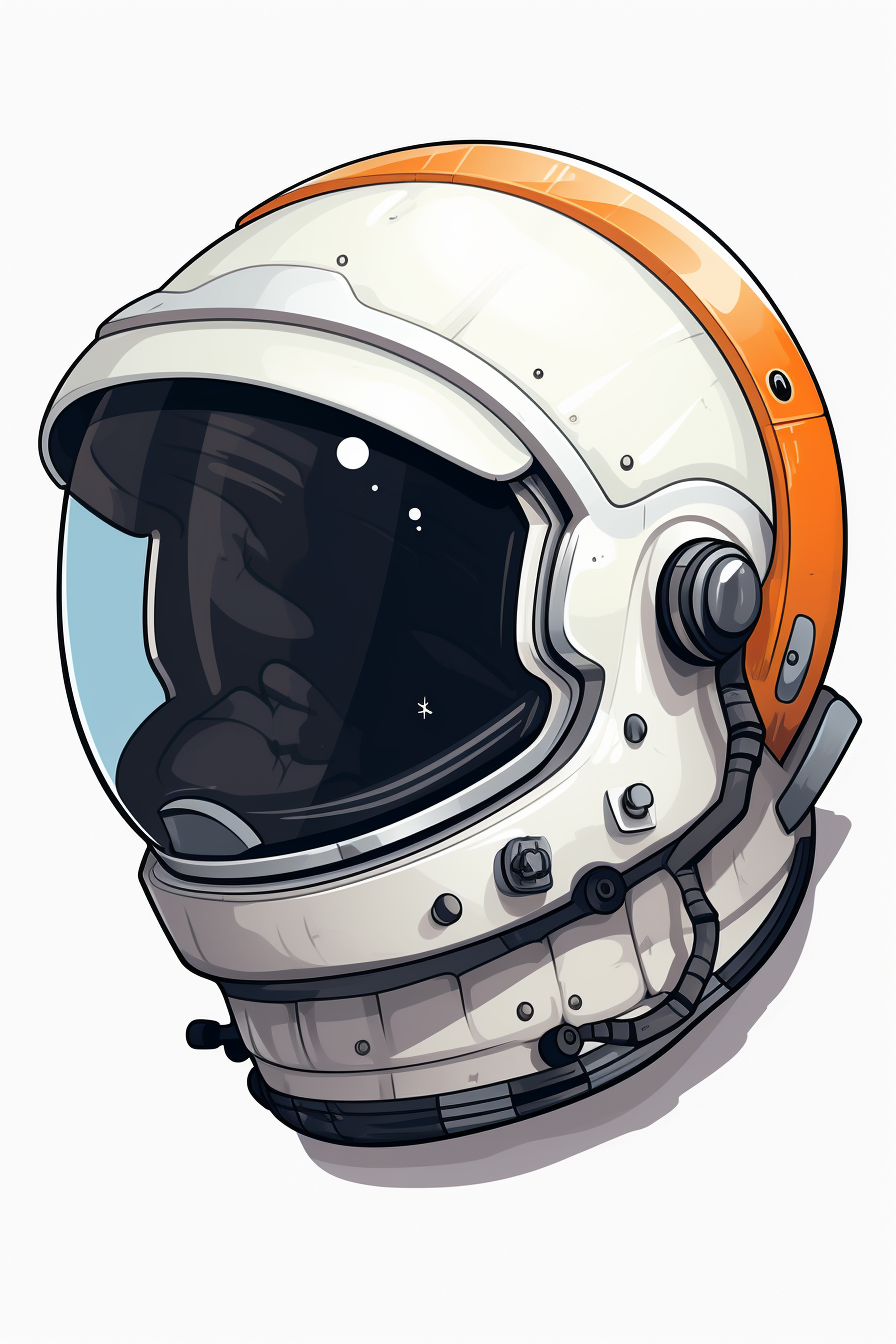 Astronaut helmet clip art on white background