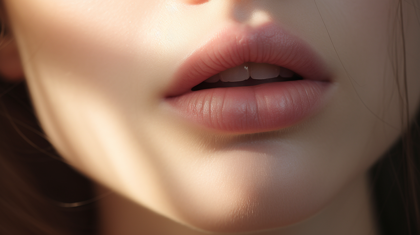 Close-up of Thin Closed Lips