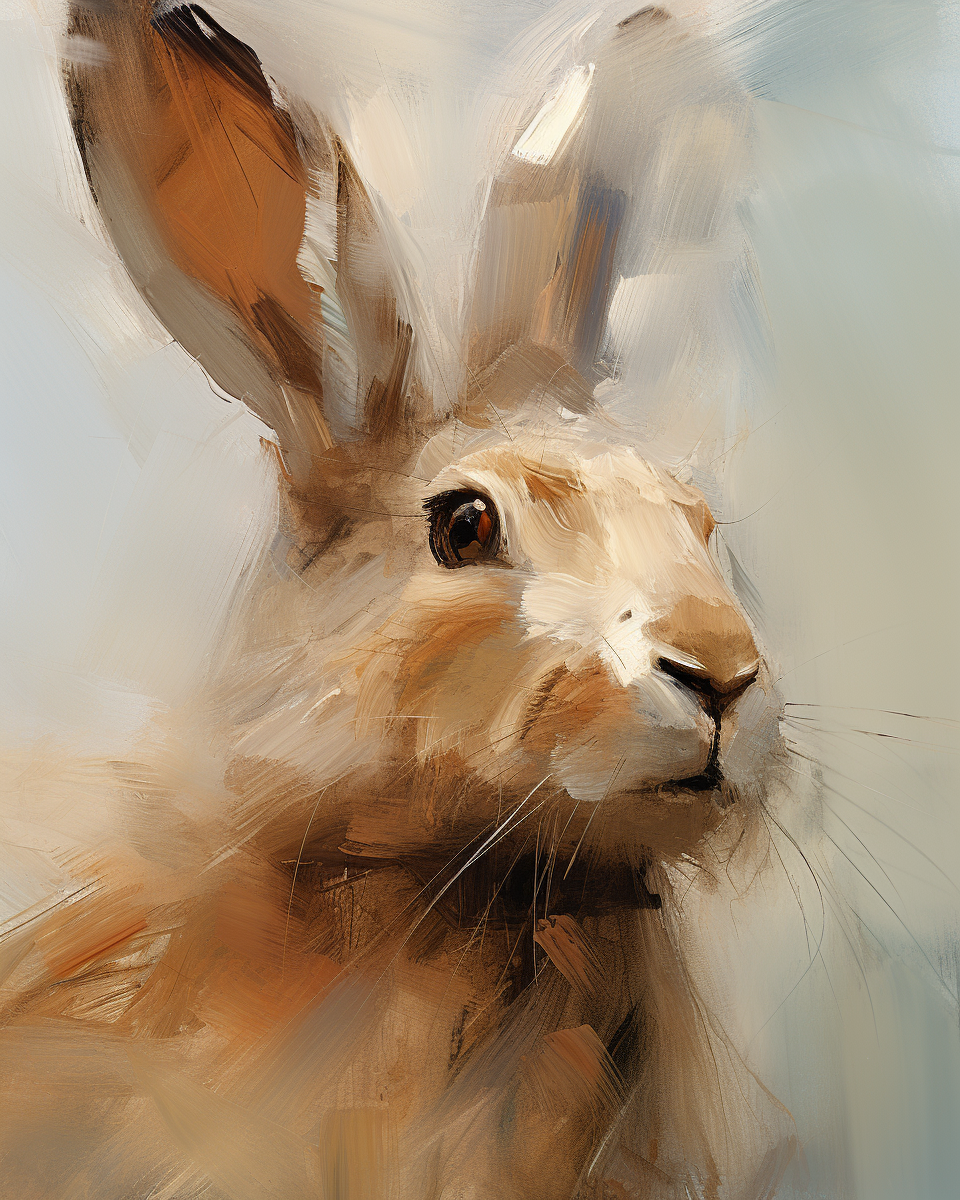 Close Up Head Rabbit Sketch Drawing