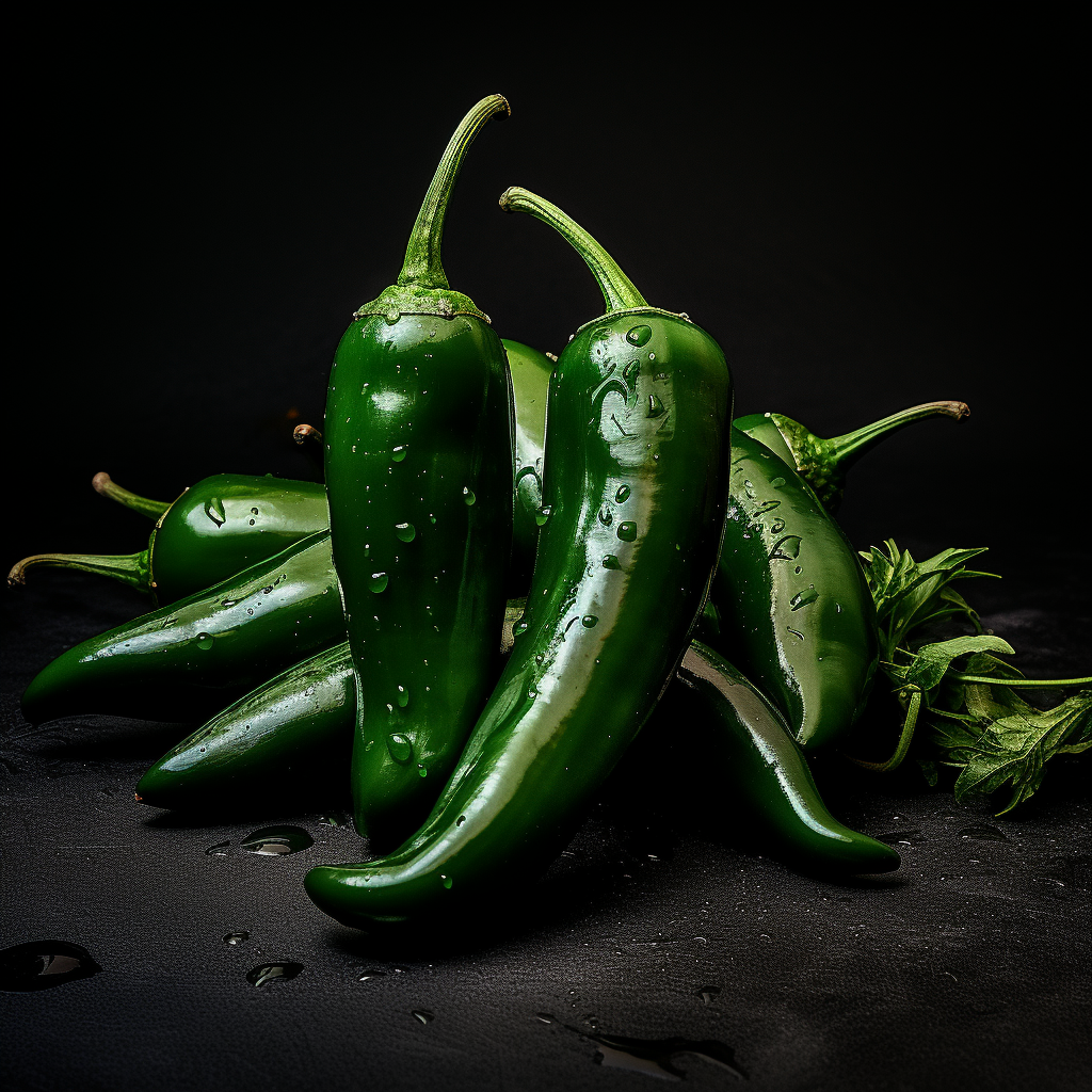 Moody close-up of jalapenos