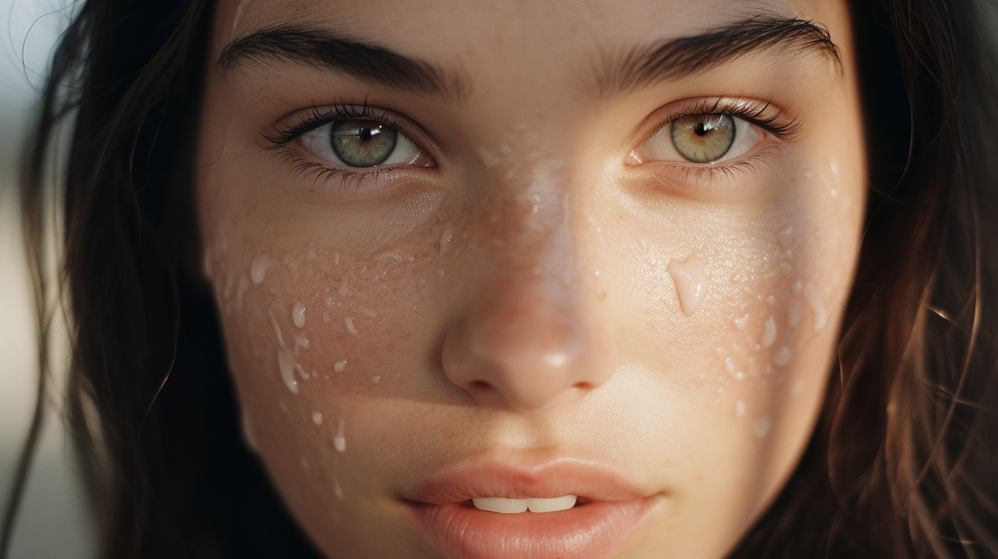 Close-Up of Woman's Perfect Skin in Skincare Photography