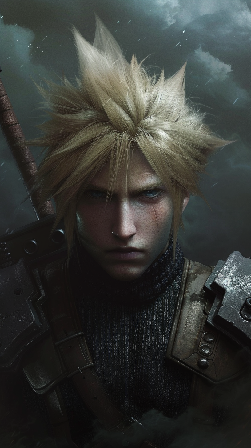 Cloud Strife brooding dark atmosphere HD