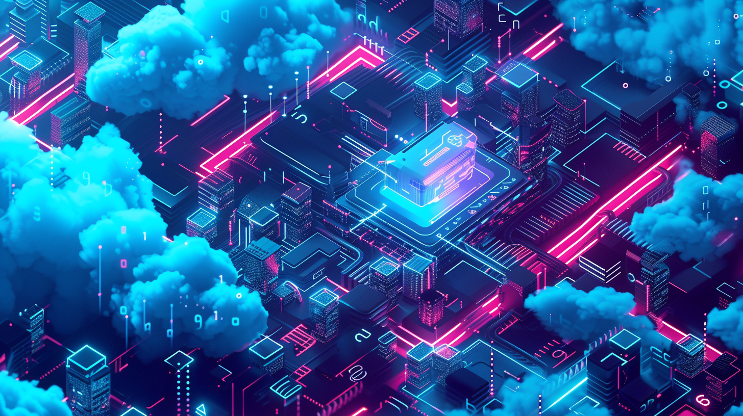 Isometric cloud technology illustration