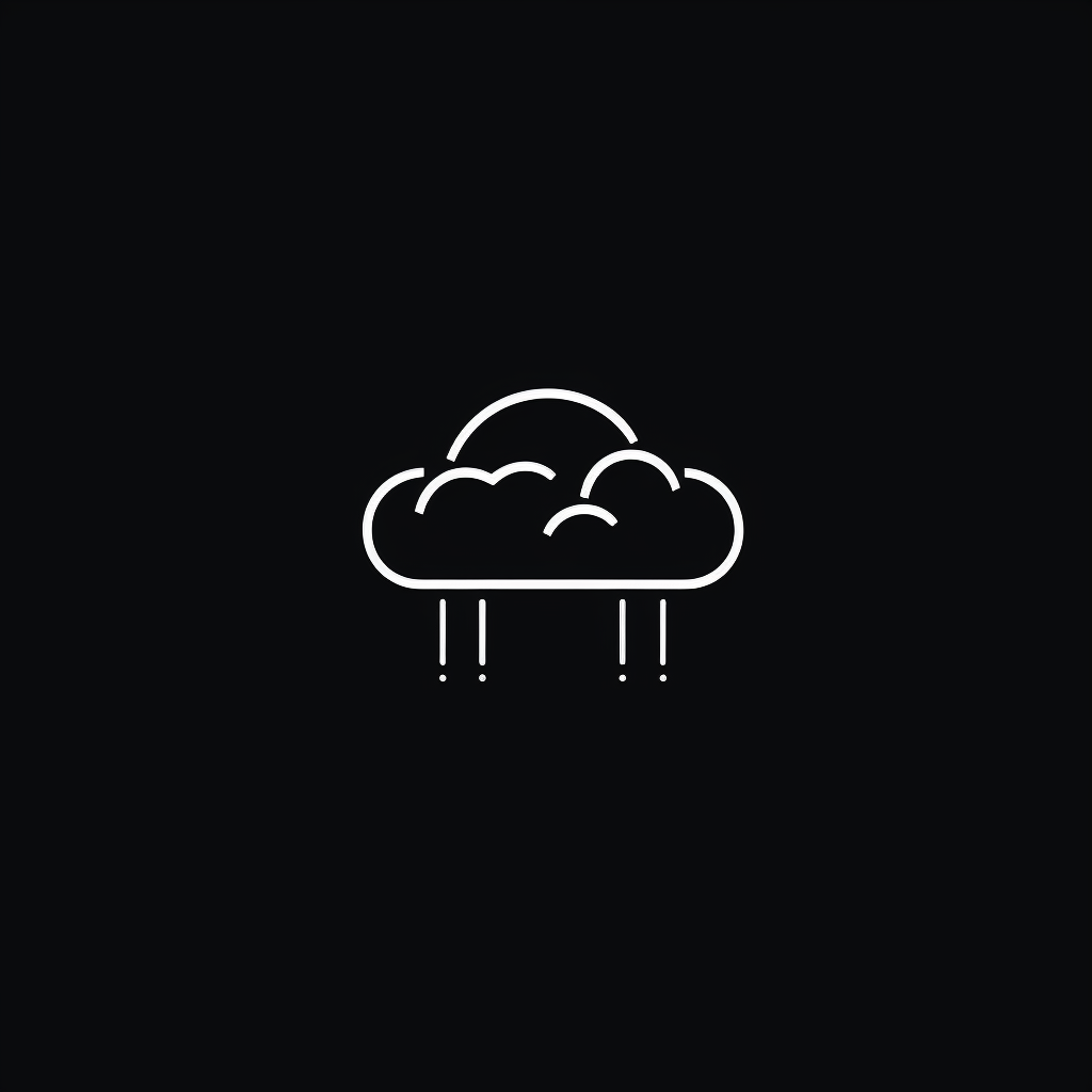 Minimal cloud logo with black and white lines