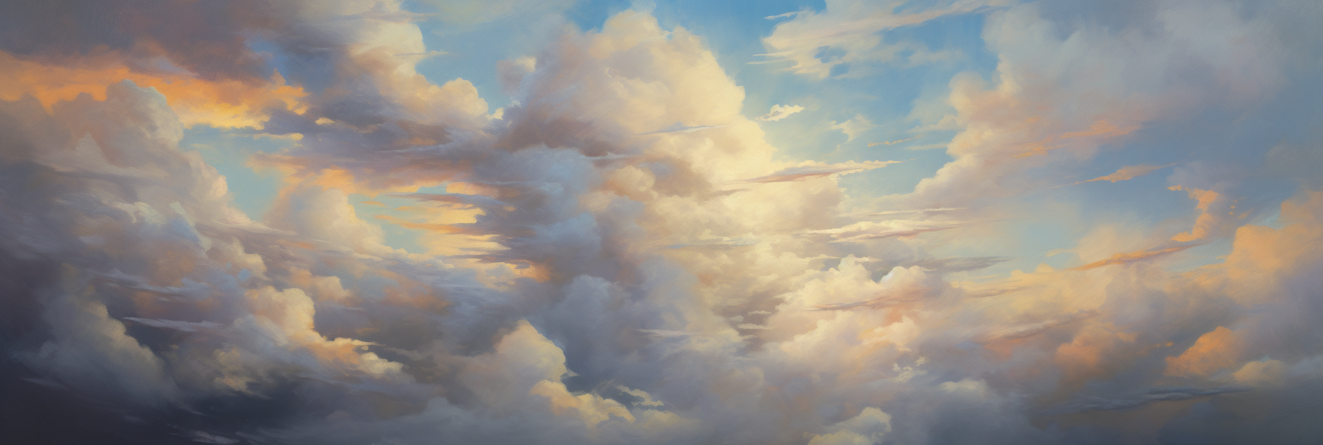 Oil Painting of Clouds in the Sky