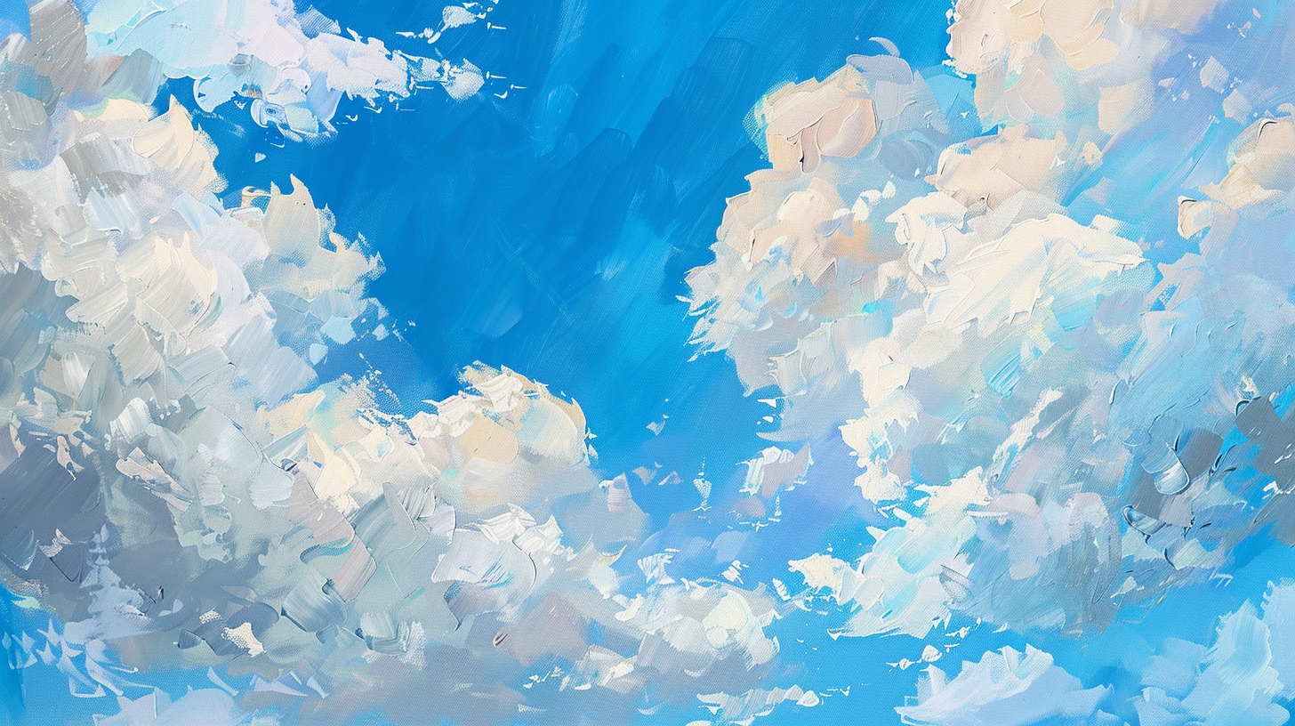 Impressionist painting of clouds in sky