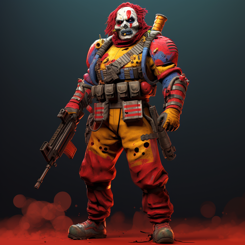 Full Body Clown Soldier Art