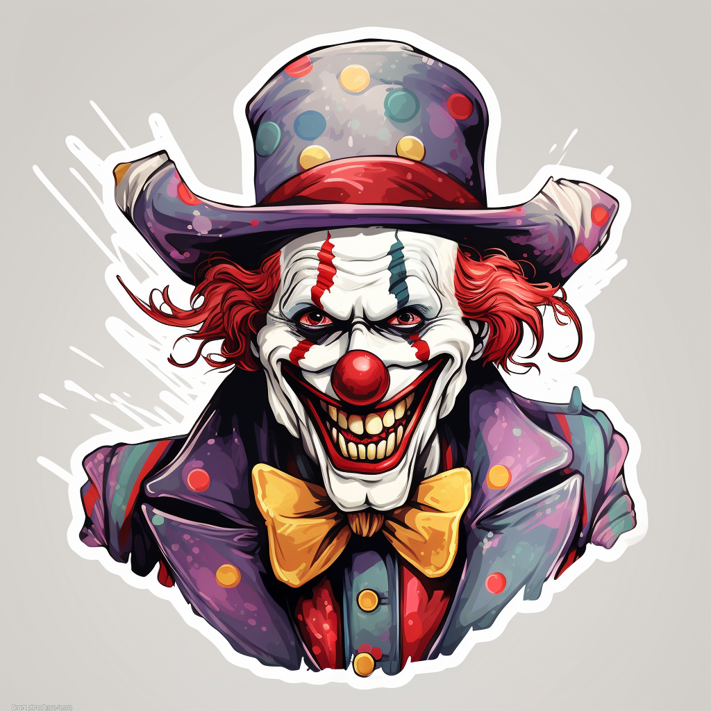 Cute clown sticker with smile