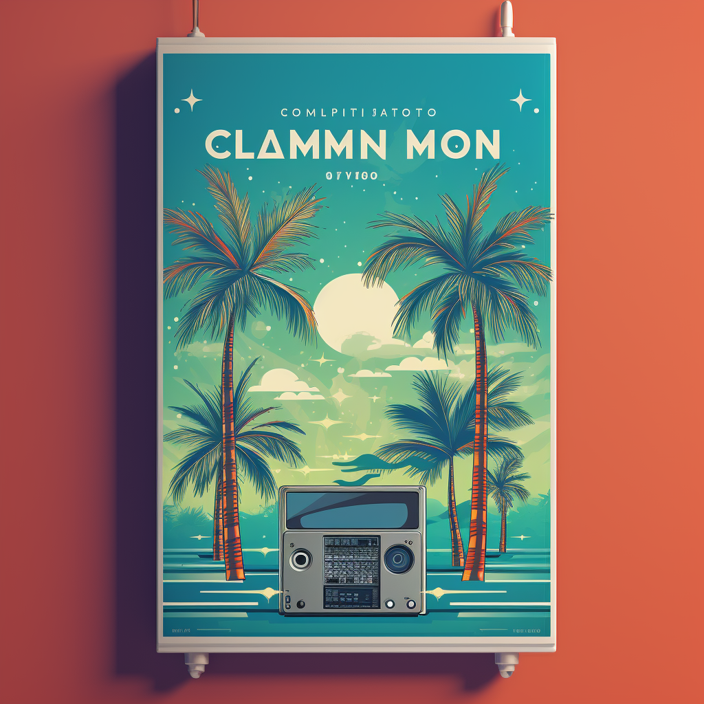 Vibrant club poster with electronic music theme