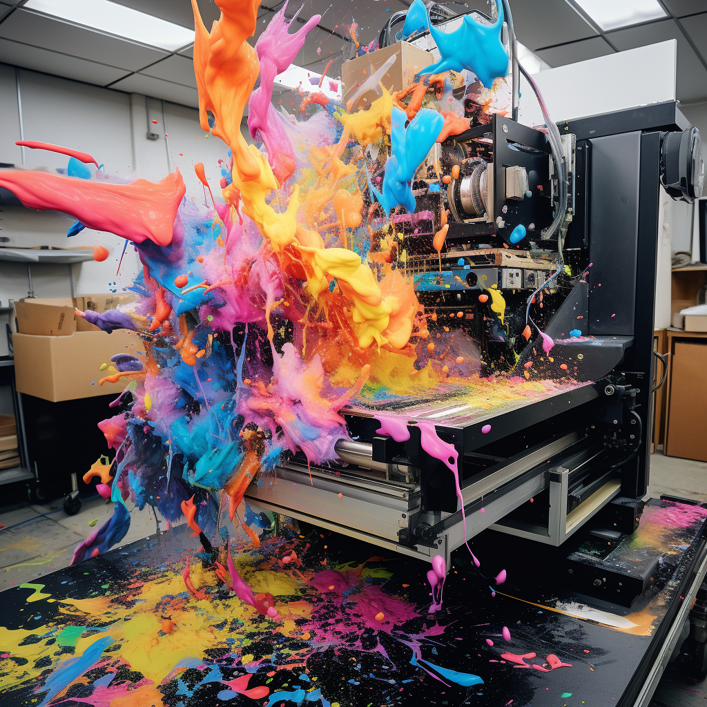 CMYK jet printer exploding ink