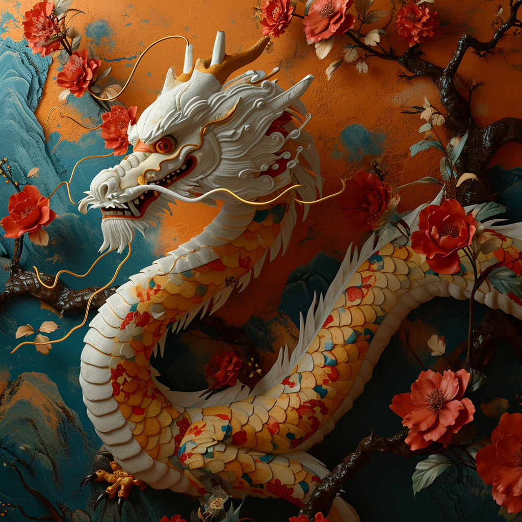 Chinese New Year Dragon Elements Joy Auspiciousness