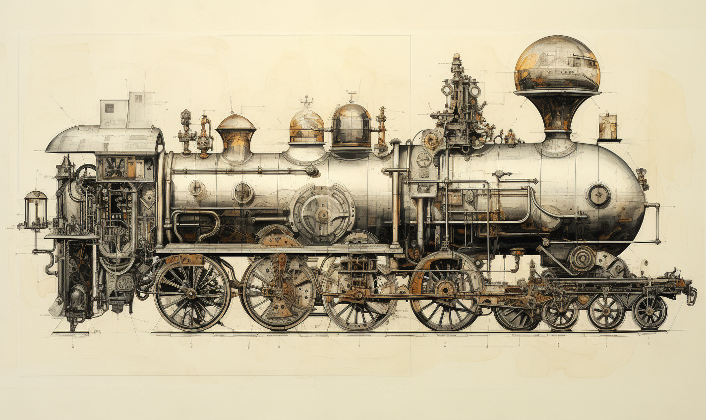 Victorian coalbrookdale locomotive line drawing schematic