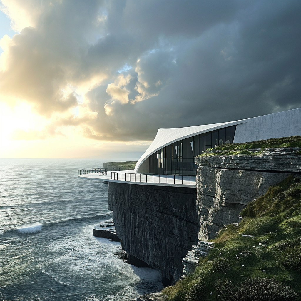 Spectacular Coastal Sport Stadium on Cliff Edge