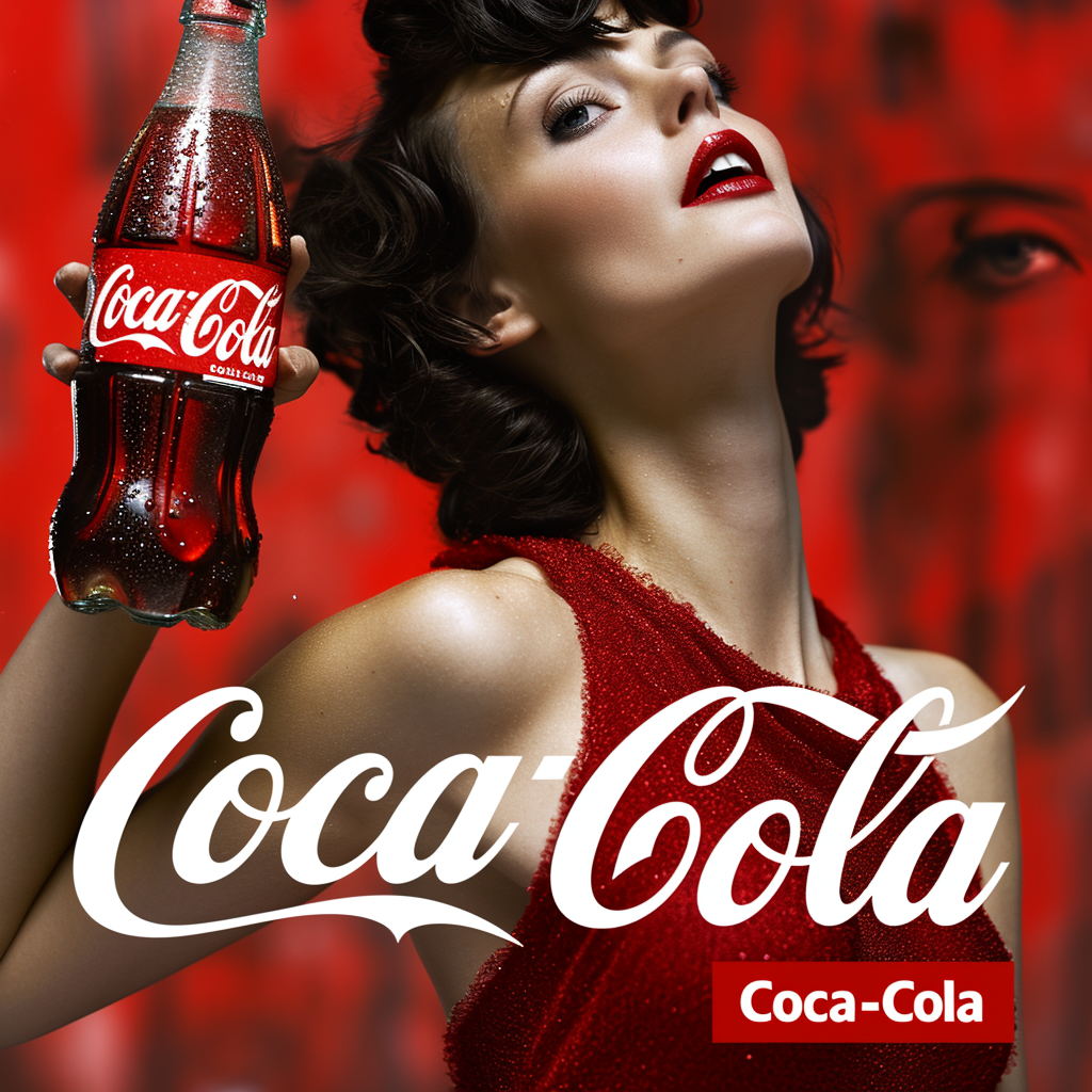 Woman holding Coca-Cola in red and white