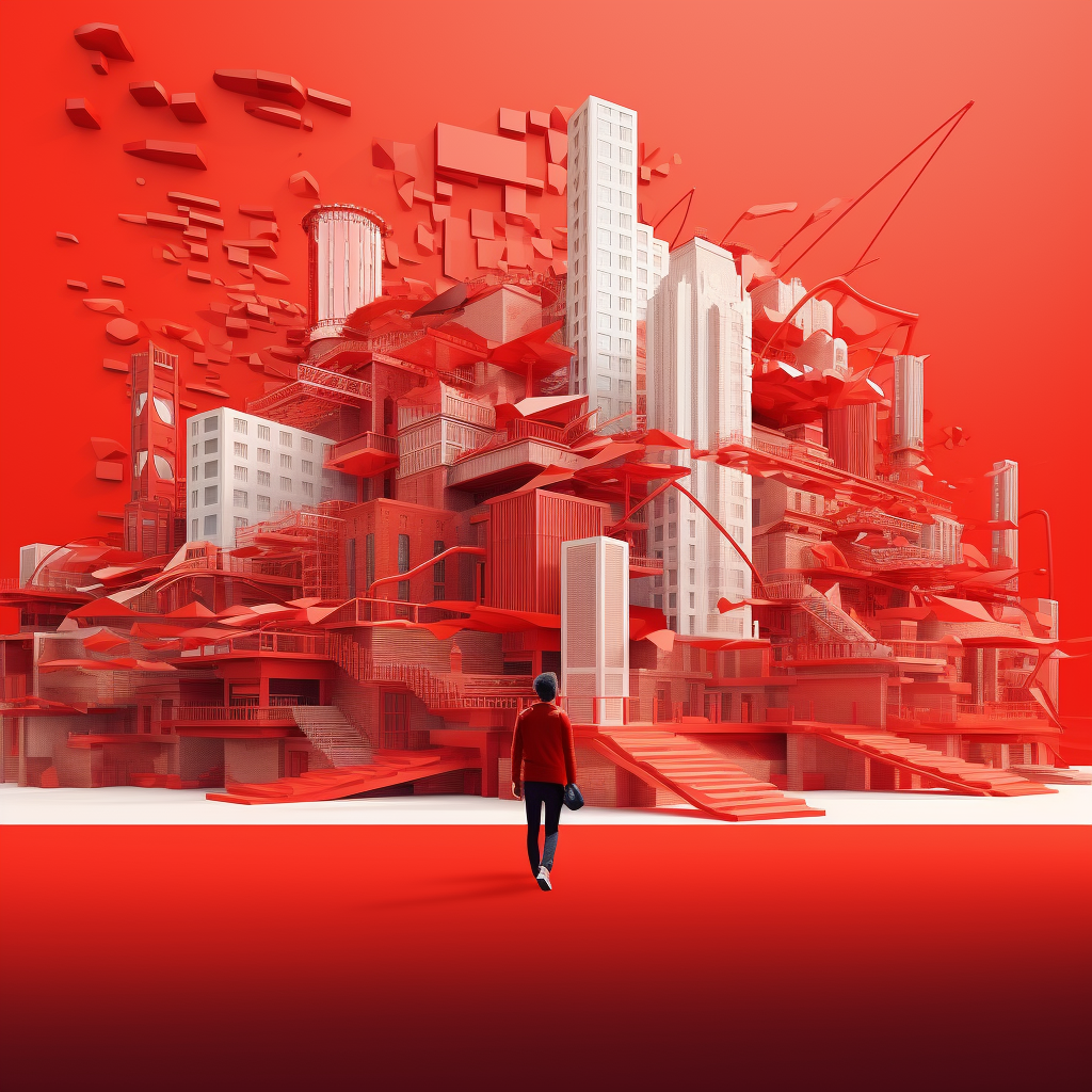 Coca-Cola advertisement in 3D geometric space