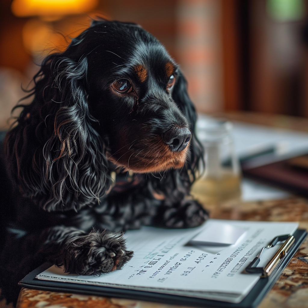 Cocker Spaniel working in a resort