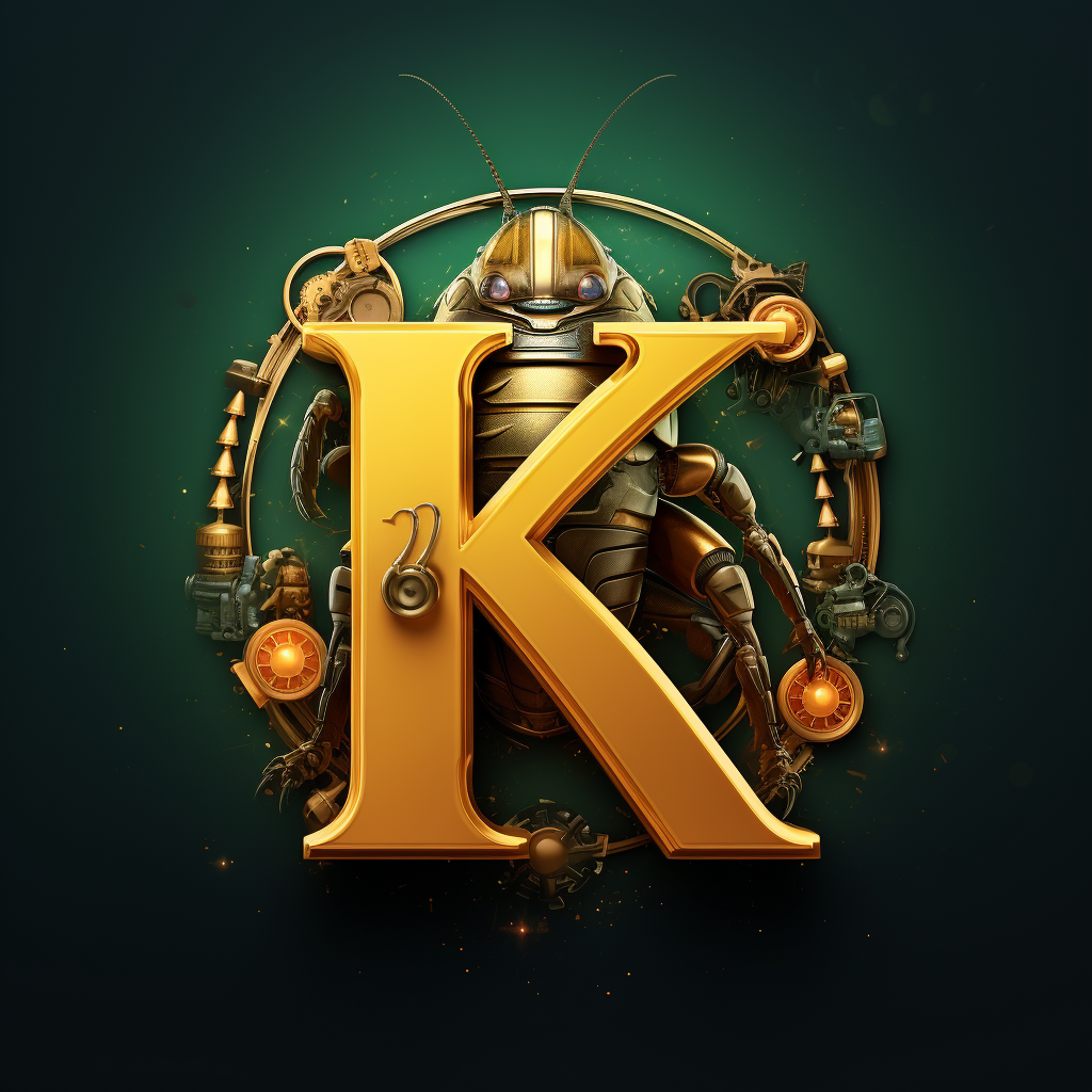 Cockroach and Letter K Fusion Logo