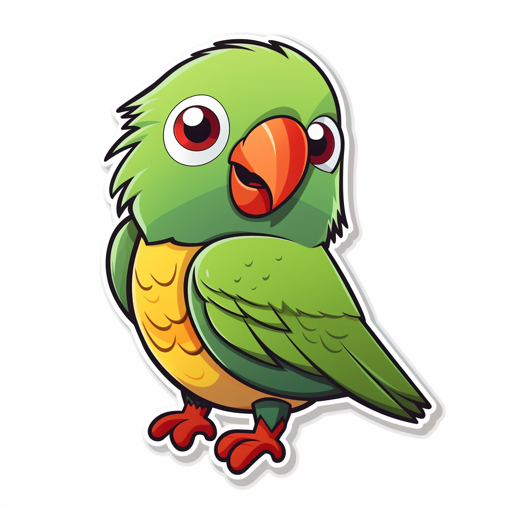 Cute coconut lorikeet illustration