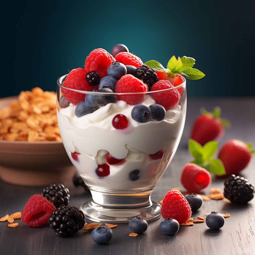 Refreshing coconut yogurt parfait with mixed berries