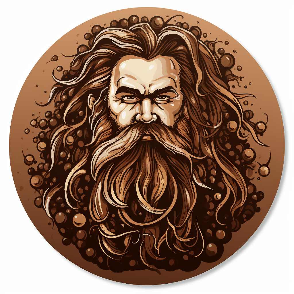 Coffee bean dwarf sticker artwork