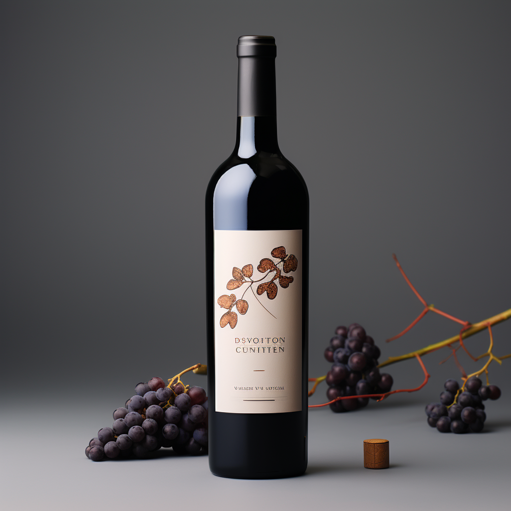 Coffee Bean Grape Cluster Wine Bottle Label